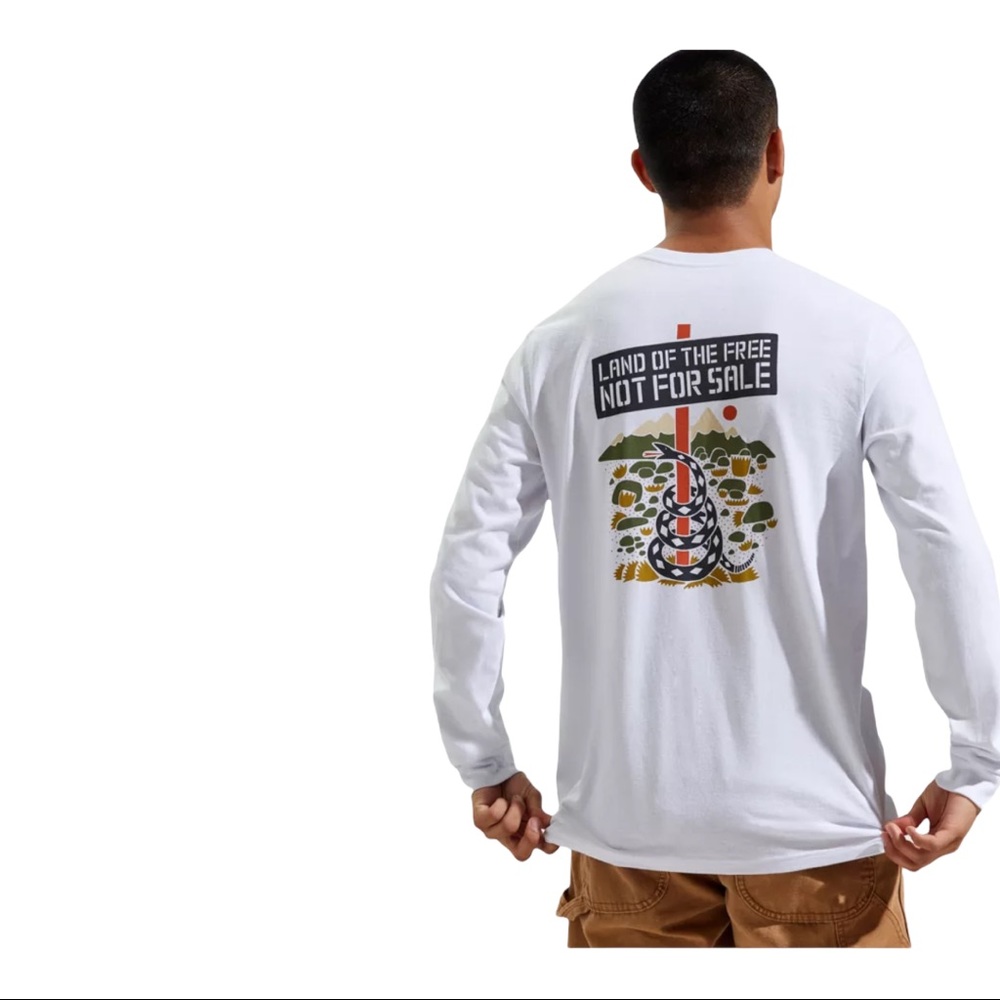 PATAGONIA Responsibili-Tee XL Recycled Fabric "Land of the Free Not for Sale"